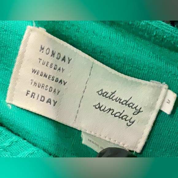 Anthropologie Saturday Sunday Green Addy Ribbed Midi Dress with Bow, Size:M - Picture 8 of 8